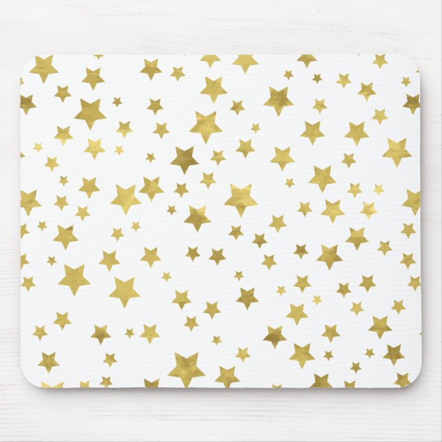Shimmery Goldstars Golden Star Pattern Mousepad (Vorne)