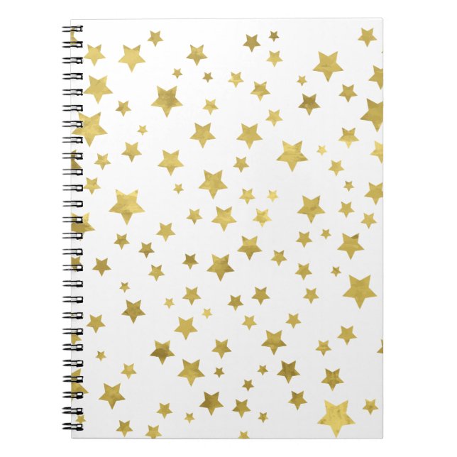 Shimmery Goldstars Golden Star Pattern Notizblock (Vorderseite)