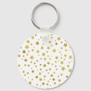 Shimmery Goldstars Golden Star Pattern Schlüsselanhänger