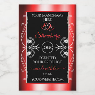 Shimmery Jewels Ruby Red Black Product Labels Logo Lebensmitteletikett