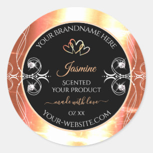 Shimmery Lachs Cream Product Labels Jewels Black Runder Aufkleber