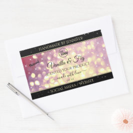 Shimmery Lila-Gold-Glitzer-Logo-Produktkennzeichnu Rechteckiger Aufkleber