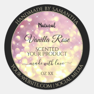 Shimmery Lila Gold Glitzer Sparkle Produktkennzeic Runder Aufkleber