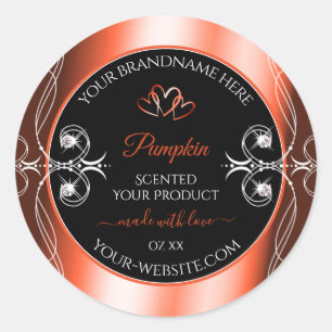 Shimmery Orange Red Black Product Labels Ornamente Runder Aufkleber
