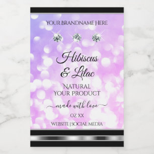 Shimmery Pink Lila Glitzer Produktmarken Juwelen Lebensmitteletikett