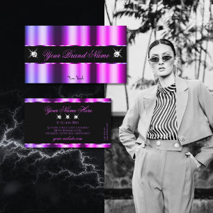 Shimmery Pink Lila Ombre auf Black Sparkle Jewels Visitenkarte