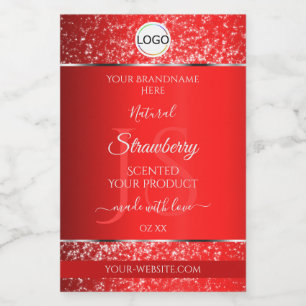 Shimmery Red Logo Initials Glitzer Produktmarken Lebensmitteletikett