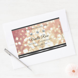 Shimmery Rose Gold Glitzer Produktkennzeichnungen Rechteckiger Aufkleber