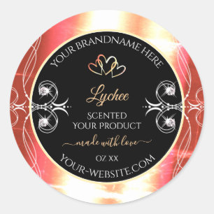 Shimmery Rose Gold Produktkennzeichnungen Diamonds Runder Aufkleber
