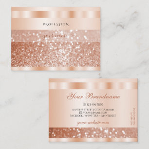 Shimmery Rose Gold Sparkle Glitzer Elegante Luxus Visitenkarte