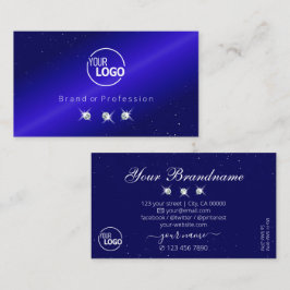 Shimmery Royal Blue Sparkling Diamonds mit Logo Visitenkarte