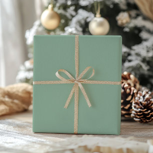 Shimmery Sage Solid Color Holiday Weihnachtskalend Geschenkpapier