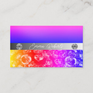 Shimmery Silver Sparkle Glitzer Diamonds Visitenkarte