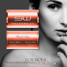 Shimmery Vermilion Rote 3D-Initialen Eröffnung Stu Visitenkarte