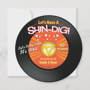 Shin Dig Retro-Party-Einladungen Einladung