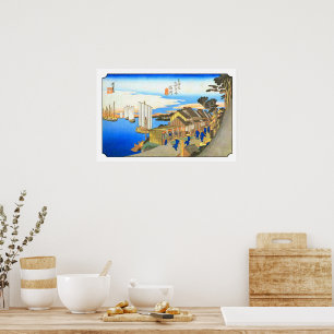 Shinagawa auf dem Tokaido Utagawa Hiroshige 1830er Poster