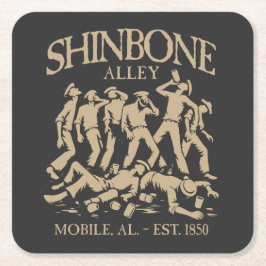 Shinbone Alley Rechteckiger Pappuntersetzer