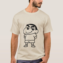 Shinchan Cartoon Line Art T-Shirt