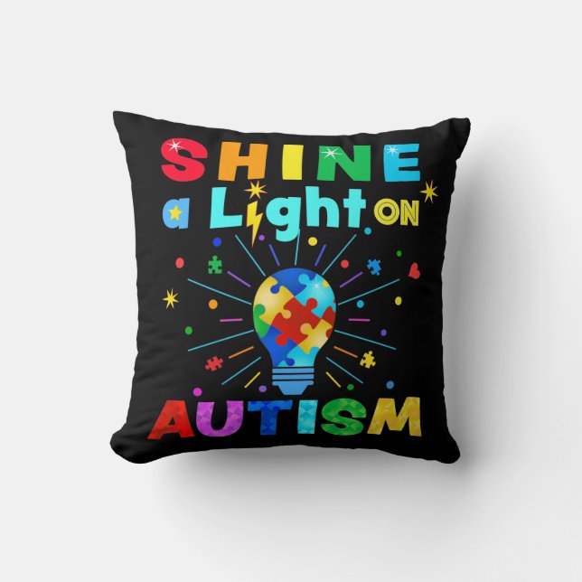 SHINE a Light on Autismus Kissen (Vorderseite)