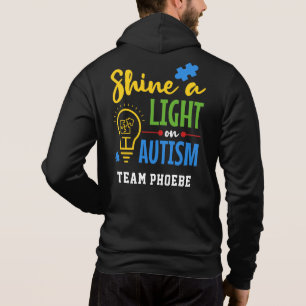 Shine A light on Autismus Personalisiert Matching  Hoodie
