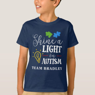 Shine A light on Autismus Personalisiert Matching T-Shirt