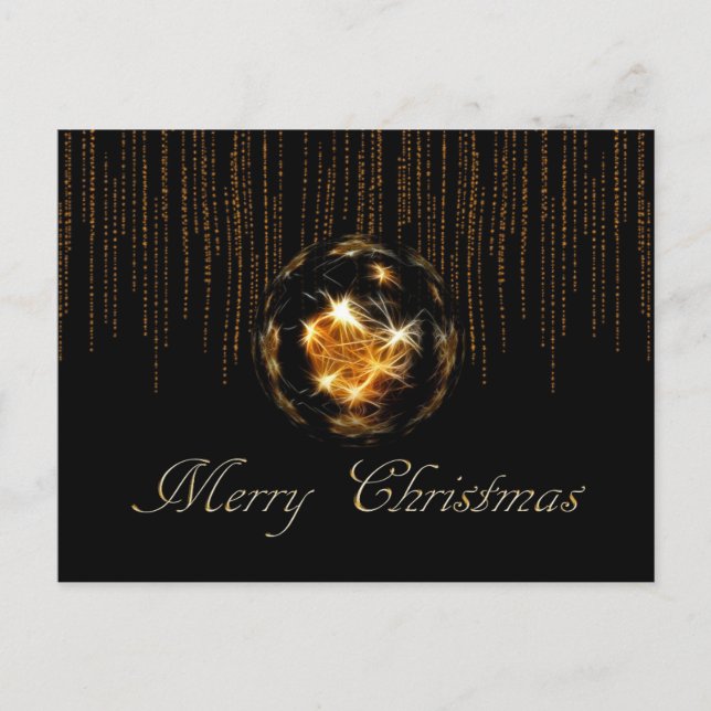 Shine/Bling Frohe Weihnachtsball Postkarte (Vorderseite)
