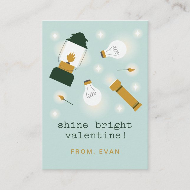 Shine Bright Class Valentine Card Begleitkarte (Vorderseite)