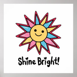 Shine Bright: Ein farbenprächtiges Sonnendesign Poster