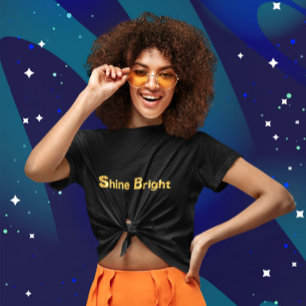 Shine Bright - Gold Glitterie T-Shirt