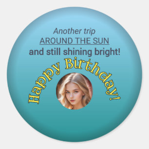 Shine Bright: Happy Birthday Round Sticker