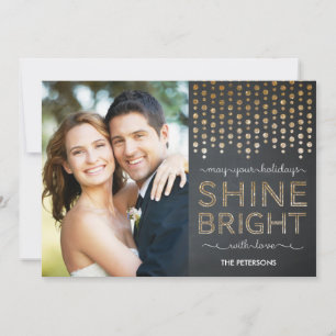 Shine Bright Holiday Foto Cards - Gold Feiertagskarte