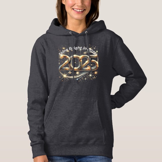 Shine Bright im Schwarzen Hoodie 2025 (Vorderseite)