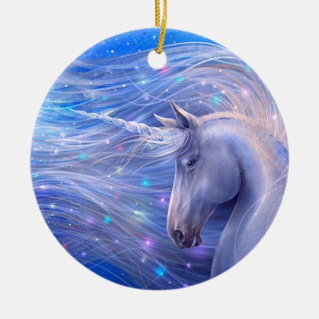 Shine Bright Magical Unicorn Keramik Ornament (Vorne)