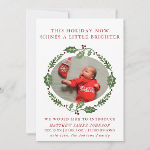 Shine Bright Neugeborene Weihnachtsfeiertag Ankünd Feiertagskarte