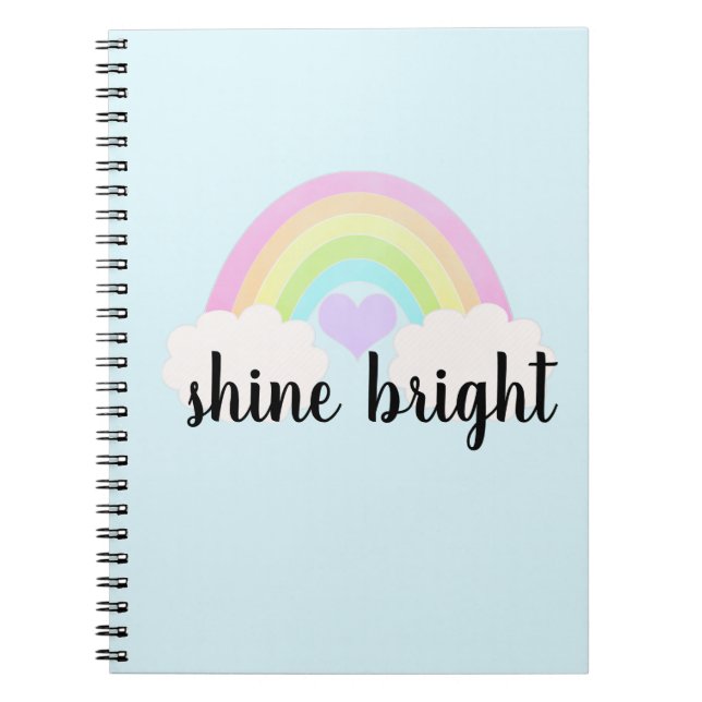 Shine Bright Pastel Watercolor Rainbow Notizblock (Vorderseite)