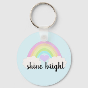 Shine Bright Pastel Watercolor Rainbow Schlüsselanhänger