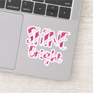 Shine Bright Pink Imitats Glitzer Strichen Aufkleber