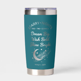 Shine Bright Starry Nights Teal Tumbler Thermobecher