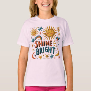 Shine Bright Sun & Rainbow Doodle T - Shirt - Posi