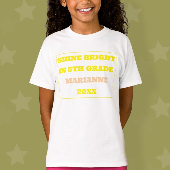 Shine Bright Zurück zur Schule  T-Shirt (Shine Bright In 5th Grade Girl)
