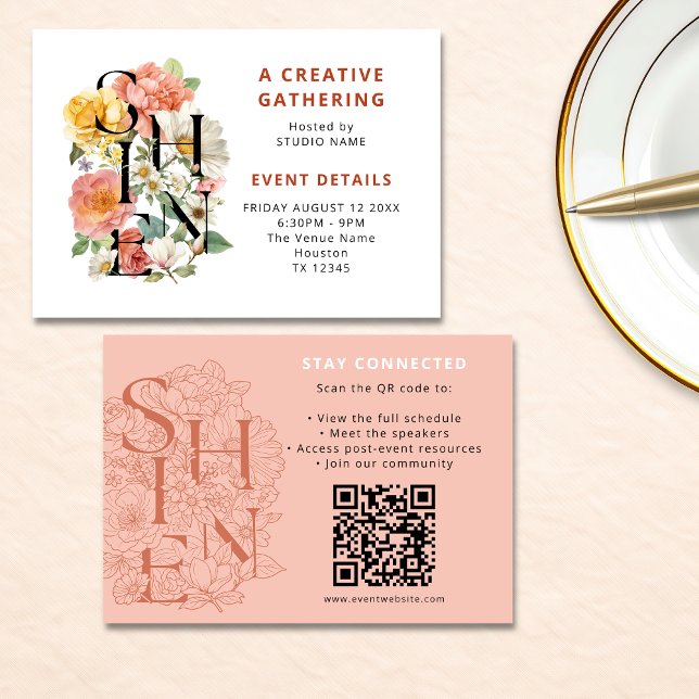 SHINE Floral Corporate Event Information QR Code Begleitkarte (Von Creator hochgeladen)