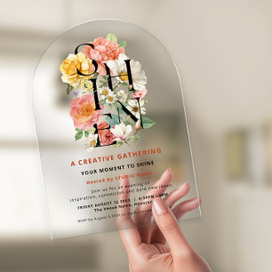 SHINE Floral Kreative Firmenveranstaltung Acryleinladungen