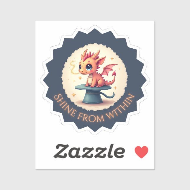 Shine from inside - Niedlicher Drache Aufkleber (Blatt)