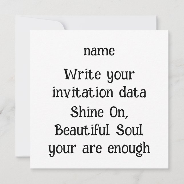 Shine from inside - Zitat zur Himmelsselbstherrsch Einladung (Rückseite)