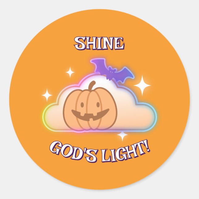 Shine God's Light Christlich Halloween Sticker (Vorderseite)