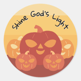Shine God's Light Pumpkin Runder Aufkleber