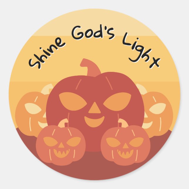 Shine God's Light Pumpkin Runder Aufkleber (Vorderseite)