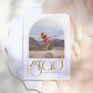 Shine   Goldbogen und Typografie 2 Foto Abschluss Einladung