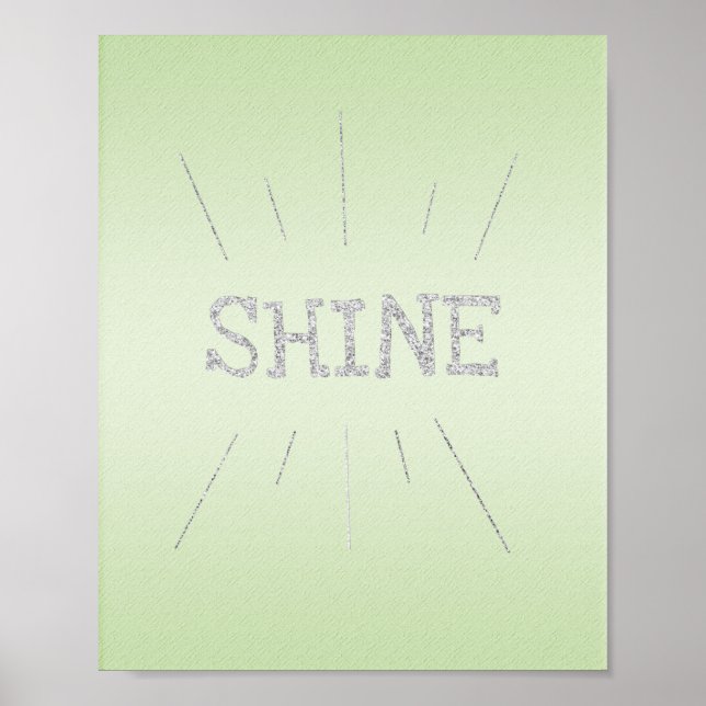 Shine Green mit Silver Glitzer Poster (Vorne)