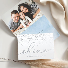 Shine | Hanukkah Foto Silver Foil Card Folienkarte